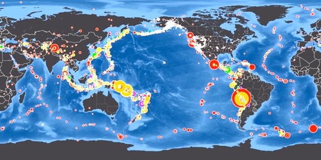 Global Earthquakes: January - April 2014 