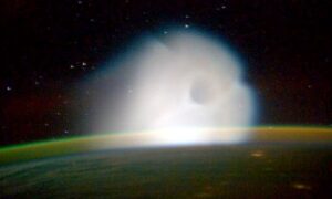 Amazing, weird, strange cloud seen from International Space Station.