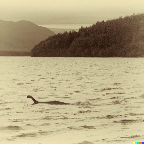 An old photo of the Loch Ness Monster