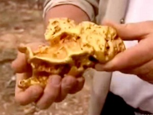 The gold nugget was discovered with the use of a metal detector